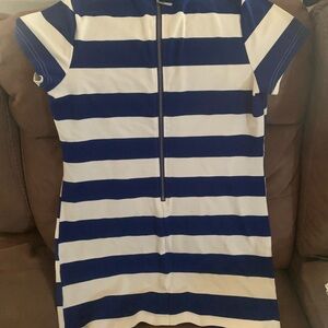Charlotte Russe Blue and White Striped Dress T-Shirt Dress